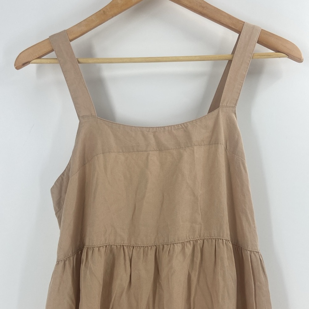The Drop beige tiered flouncy ruffle hem maxi sun dress neutral spring summer - Picture 2 of 16